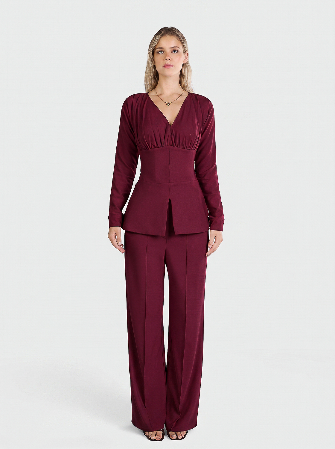 Burgundy Leona Suit