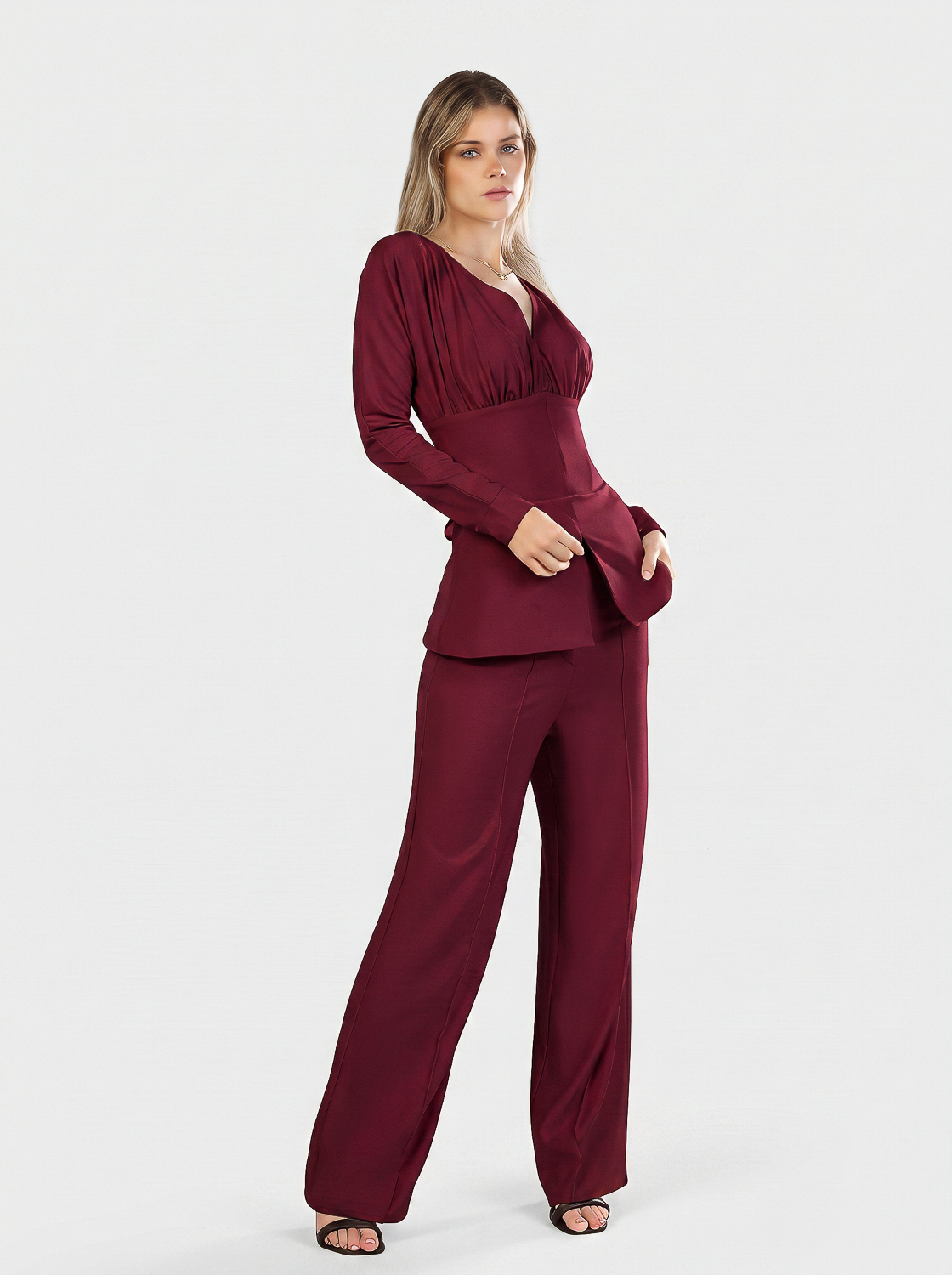 Burgundy Leona Suit